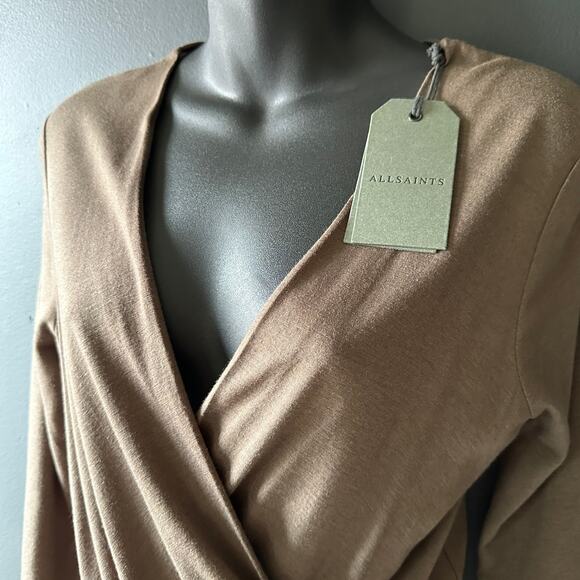 AllSaints Adria Midi Dress in Wren Brown NEW Size Medium - Picture 5 of 12
